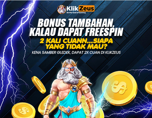 Banner Bonus tambahan kalau dapat freespin di situs slot klikzeus