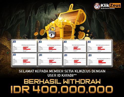 KLIKZEUS Bocoor !!! Member Menang 400 Juta