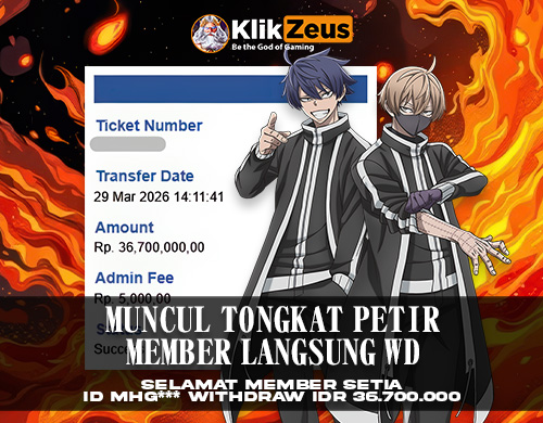 Petir Zeus Menyambar, Member Auto WD Besar dalam Sekejap