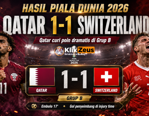 Hasil Qatar Switzerland 1-1: Qatar Curi Poin Dramatis di Grup B Piala Dunia 2026