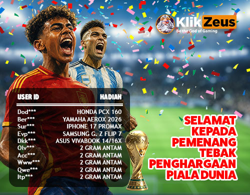 Pemenang Tebak Penghargaan Piala Dunia 2026 di Klikzeus Resmi Diumumkan